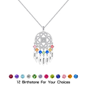 Collar Bohemio Personalizado con <span class=keywords><strong>Atrapasueños</strong></span>, Piedra <span class=keywords><strong>de</strong></span> Nacimiento y Nombre, Joyería <span class=keywords><strong>de</strong></span> Moda, Colgantes y Dijes para Mujer - Product Image 6