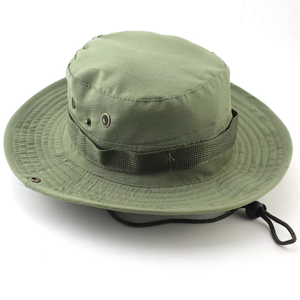 Chapeau de pêcheur imperméable avec logo personnalisé, large bord, réglable, avec cordons, protection solaire, couleur unie - Product Image 5
