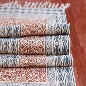 100% Cotton Handmade Block Print Designer <b>Carpet</b> 3x5 Feet Washable Rugs for Home Living Room <b>Garden</b> Decor Car Use for Exercise - Product Image 3