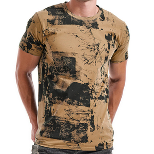 T-shirt imprimé graphique abstrait à la mode pour hommes le streetwear de camouflage en détresse de qualité supérieure t-shirts pour hommes premium - Product Image 1