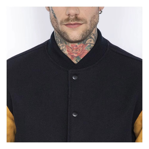 Chaqueta universitaria de béisbol de invierno transpirable con capucha de lona personalizable de alta calidad para hombres de talla grande - Product Image 3