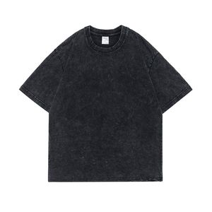 T-shirt à manches courtes en coton épais 230g pour hommes T-shirt à manches courtes en pur coton ample de couleur unie - Product Image 1