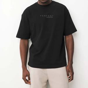 เสื้อยืดสตรีทคอตตอนแบบหนาสำหรับผู้ชายเสื้อยืดโอเวอร์ไซส์ลายพิมพ์โลโก้น้ำหนักมากสำหรับผู้หญิง300GSM - Product Image 4