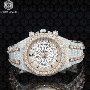 Charm_Jewells Luxury Women's Stainless Steel Watch 42mm Dial Sapphire Crystal <b>Chronograph</b> Quartz Movement Folding Clasp - Product Image 4