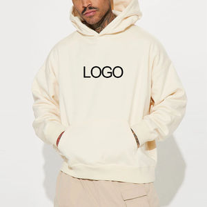 Vente en gros de sweat-shirts à capuche unisexes en molleton 100% coton, surdimensionnés, logo personnalisé, sans cordon de serrage - Product Image 1