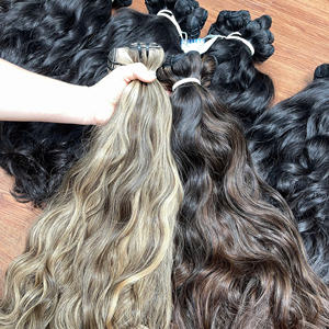 Extensión de cabello de color Trama Virgen Cutícula vietnamita Alineada Onda natural de color Tejido de cabello humano - Product Image 3