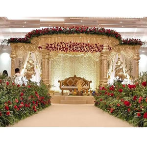 มณฑปงานแต่งงานไม้แกะสลักสไตล์ชนบทแบบดั้งเดิม มณฑปงานแต่งงานไม้แกะสลักรูปพระพิฆเนศ มณฑปงานแต่งงานแบบพระราชวังมหาราชา แคนาดา - Product Image 1