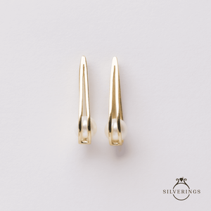 Boucles d'oreilles pendantes en argent sterling 925 avec perle dorée, collection de perles luxueuses - Product Image 5