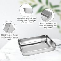 Bandeja para asar de metal al por mayor, bandeja para hornear de acero inoxidable y estante de refrigeración, juego para horno, barbacoa, sartén profunda y poco profunda