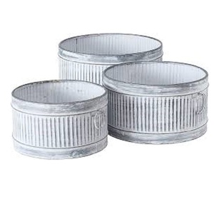 Jardinières et pots de fleurs en métal pour la maison Jardinière ronde argentée décorative pour jardin et balcon Jardin rond - Product Image 1