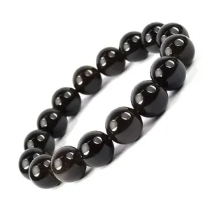 Pulsera de Obsidiana Negra, Piedra Preciosa Natural Curativa para Protección y Conexión a la Tierra - Product Image 4