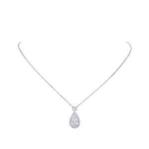 Collar Elegante con Diamante Corte Pera Opulento de 3.86 Ct G VS1, Diamante Cultivado en Laboratorio en Oro Blanco de 18K, para Uso Diario, Regalo - Product Image 3