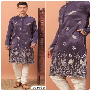 Exclusive Trending New Arrival High Quality Best Quality Hot Selling Amazing Premium <b>Silk</b> With Sequins Work Mans <b>Kurta</b> - Product Image 1