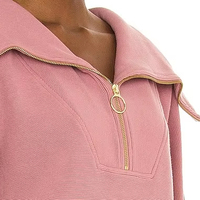 2025 pull en tricot côtelé pour femmes surdimensionné à capuche Vintage col entonnoir coupe solide printemps décontracté 100% coton Polyester fermeture éclair avant