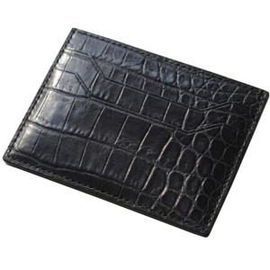 Portefeuille en cuir à double pli, texture alligator, portefeuille court, cuir de crocodile, portefeuille classique pour homme, portefeuilles en véritable cuir d'alligator - Product Image 3