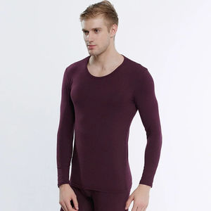 Solid Color <b>Men</b> <b>Thermal</b> Underwear Set Fall Winter Home Wear 2 Piece Set Long Sleeve O-neck T-shirts Pant Sets Ropa - Product Image 6