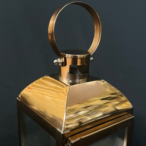 Dernière nouveauté : Lanterne porte-bougie de Noël en acier inoxydable mini, dorée rose, faite à la main et écologique, pour table ou suspension - Product Image 5