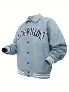 High Quality Custom Made Embroidery Patches Manufacturer Fashion Design Wool Collar Stand <b>Men's</b> Winter Windproof <b>Jacket</b> - Product Image 4