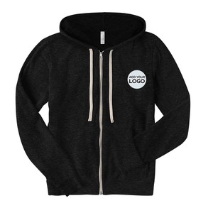 Sweat à capuche unisexe Bella + Canvas, léger, à fermeture éclair intégrale, en tissu tri-blend - Product Image 3