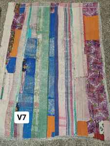 Cosido a mano 100% algodón hecho a mano Reversible Kantha sostenible Kantha tradicional Vintage hecho a mano Boho Chic Kantha - Product Image 2