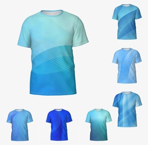 T-shirt pour hommes mode à manches courtes élastique respirant sport fitness absorbant séchage rapide bleu léger T-shirt unisexe - Product Image 1
