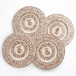 Handcrafted modern Mother of pearl <b>round</b> <b>placemats</b> for dining table luxury Halloween Christmas table decor from Vietnam - Product Image 2