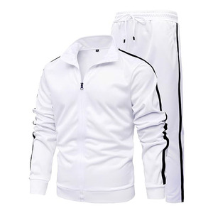 Vente en gros de survêtements pour hommes avec fermeture éclair 2 pièces ensemble veste hiver printemps jogging survêtement logo personnalisé veste survêtements pour hommes - Product Image 1