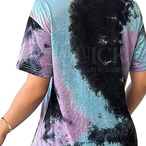 Camisetas de Verano para Mujer, Transpirables, Ecológicas, de Secado Rápido, con Estampado Tie-Dye, Manga Corta, Alta Calidad, Precio Bajo, Disponibles en Stock - Product Image 6