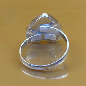 S925 argent Sterling coeur lunette tasse anneau réglage 8mm réglable anneau blanc pince à la main bijoux à bricoler soi-même résultats en gros - Product Image 4