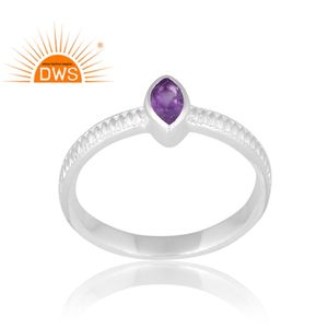 Último diseño 925 anillo de piedras preciosas de amatista Natural de plata para mujer joyería personalizada para mujer regalo para ella - Product Image 1