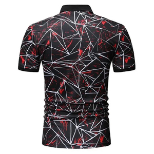 เสื้อโปโลผ้าปะปักลายซับลิเมตเสื้อกอล์ฟแห้งเร็วเสื้อระบายอากาศพิมพ์ลายทันสมัย - Product Image 5