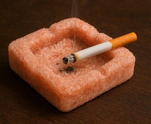 Cenicero artesanal ecológico Hamalayan Natural Crafts hecho a mano de sal del Himalaya - Product Image 1