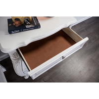 Ensemble de chambre à coucher traditionnel Queen en bois massif avec cadre en bois d'acajou finition blanche de haute qualité pour usage intérieur
