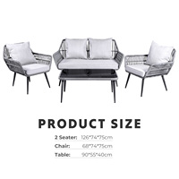 Top Sale Garten Gartenmöbel Wasserdichte Sofa garnituren Board Garden billige Tischs ofa 4-teilige Liege sets