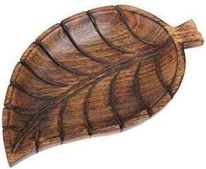 Grand plateau de service pour le petit-déjeuner en bois d'acacia rond à bord vif, finition rustique naturelle - Product Image 4