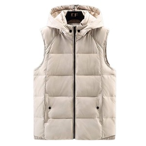 Chaleco acolchado de invierno de tela transpirable unisex para hombre, ropa exterior impermeable de estilo informal con decoración de botones y logotipo personalizado - Product Image 1