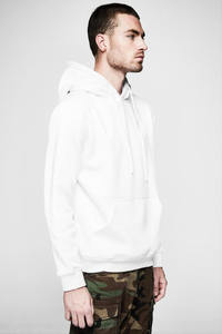 Sudaderas con capucha de algodón 100% de alta calidad personalizadas al por mayor, ropa de calle con logotipo personalizado, sudaderas con capucha sencillas de color blanco para hombres - Product Image 3