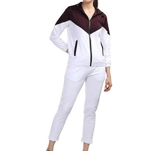 Ensemble de survêtement tendance pour femme, hiver, uni, en mélange de coton, 2 pièces, long, parfait pour les tenues décontractées, la mode, les séances d'entraînement sportif - Product Image 1
