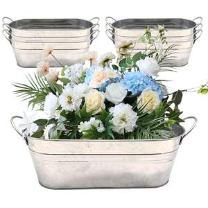 Grossiste Jardinière écologique galvanisée en fer avec poignée en corde pour la culture de plantes multiples dans le jardin domestique Baignoire personnalisable - Product Image 4