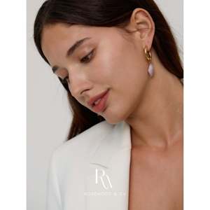 ต่างหูเพชรรูปทรงสีชมพู ต่างหูห้อยระย้าสีทอง ต่างหูทรงเรขาคณิตสไตล์ศาสนา ของขวัญที่สมบูรณ์แบบสำหรับเธอ - Product Image 2