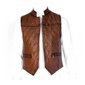 Chaleco de Motociclista de Cuero Genuino para Hombre con un Corte Tradicional Diseñado para una Comodidad Diaria de Conducción y un Estilo de Motocicleta Simple y Atemporal - Product Image 4