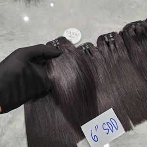Natural <b>Color</b> Bone Straight Super Double Virgin Remy Vietnamese Human <b>Hair</b> Bundles with Closure Machine Double Weft 100 Grams - Product Image 3
