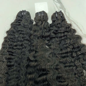 Meilleure vente Remy vietnamiens vierge peau bouclée trame de cheveux humains bruts avec Machine Double Trame Styles pour les vacances du Nouvel An - Product Image 1