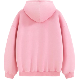 Sweat-shirt à capuche rose clair délavé à l'acide, pull oversize vintage en molleton doux, streetwear, mode d'hiver pour hommes et femmes - Product Image 2