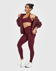 High Quality Unified Wrap-Front Rosewood New Design Yoga <b>Leggings</b> V Back Elastic Waist Gym Workout <b>Leggings</b> & Pants <b>For</b> <b>Women</b> - Product Image 3
