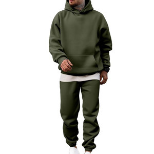 Couleurs unies à capuche Manches longues Personnalisé Respirant 100% coton Survêtement Fitness Gym Vêtements Fit Homme Vêtements décontractés Deux pièces - Product Image 5