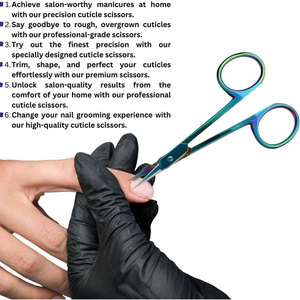 Tijeras profesionales de manicura de Punta puntiaguda, hoja curva Extra fina, tijeras afiladas para cutículas, corte fino de acero inoxidable - Product Image 2