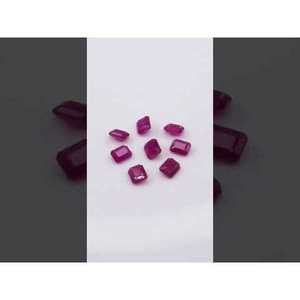 Agate de rubis africain naturel non traité, octogones calibrés 5x6mm 6x7mm, rectangulaires, rouge, bleu, rose, transparent, minéraux polis et traités thermiquement - Product Image 3