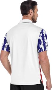 Polo en coton coupe ajustée pour homme, haut décontracté à manches courtes et respirant, polo avec logo brodé personnalisé - Product Image 4
