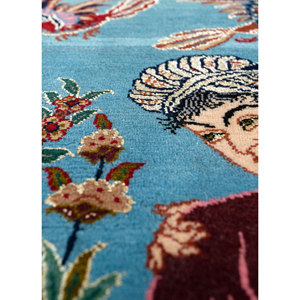 Tapis en laine noué à la main Aalam Blue Pae-4476, motif floral rectangulaire pour la décoration de la maison, salon, taille 9x12, pour adolescents - Product Image 3